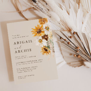 Invitación Boda de Girasol Bohemio