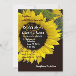 Invitación Boda de girasol brillante metálico