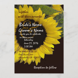 Invitación Boda de girasol brillante metálico