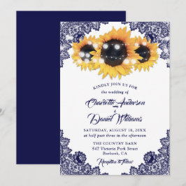 Invitación Boda de girasol de la armada de la Moda rusa
