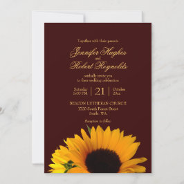 Invitación Boda de girasol de otoño rústico presupuestado