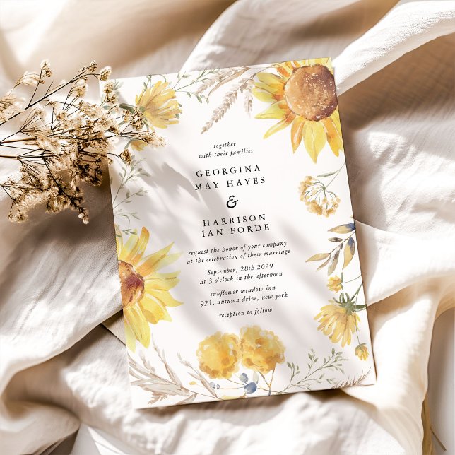 Invitación Boda de girasol de verano tardío (Subido por el creador)