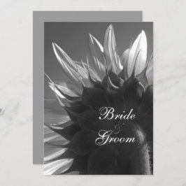 Invitación Boda de girasol en el jardín blanco negro