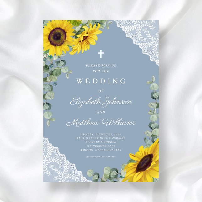Invitación Boda de girasol floral rústico (Rustic Floral Sunflower Wedding Invitation)