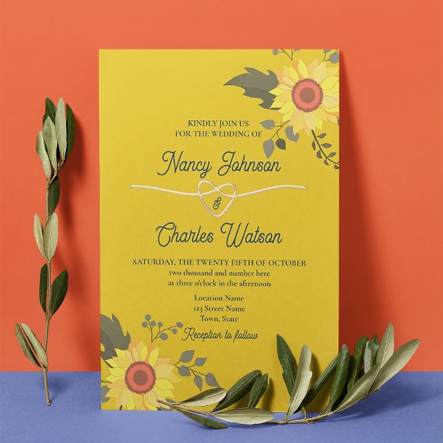 Invitación Boda de girasol moderno (Subido por el creador)
