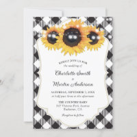 Boda de girasol negro y blanco