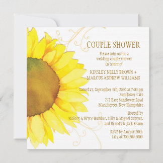 Invitación Boda de girasol otoño Ducha de parejas