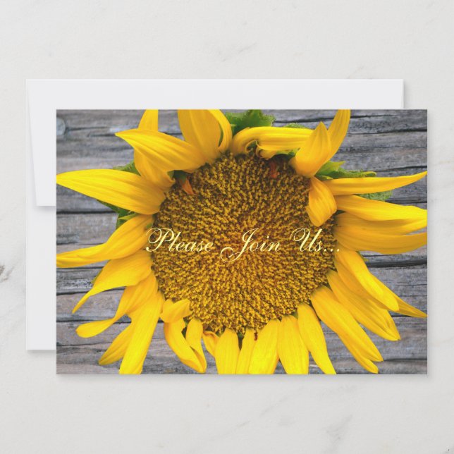 Invitación Boda de girasol Postwood Gray III (Anverso)
