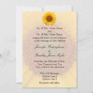 Invitación Boda de girasol primavera floral estacional verano