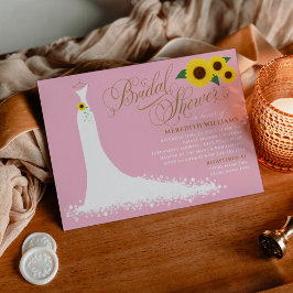 Invitación Boda de girasol rosa ducha de novia con traje