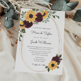 Invitación Boda de girasol ruso y Rosas