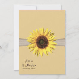 Invitación Boda de girasol y burlap