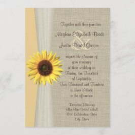 Invitación Boda de girasol y burlap