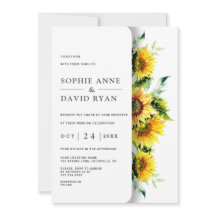 Boda de girasoles acuarela encantadora