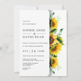 Invitación Boda de girasoles acuarela encantadora