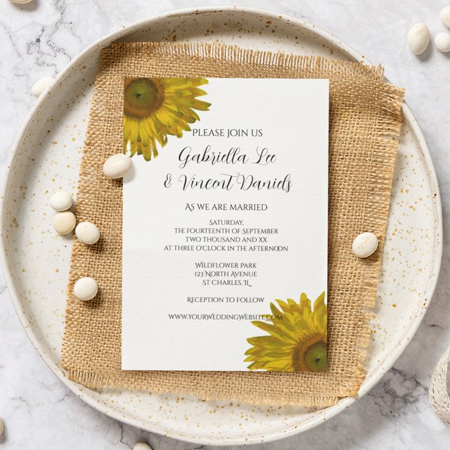 Invitación Boda de girasoles amarillos (Subido por el creador)