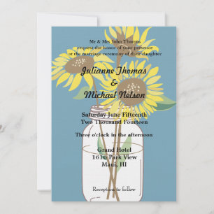 Invitación Boda de girasoles amarillos