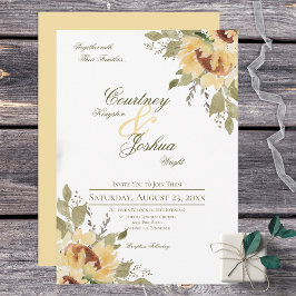 Invitación Boda de girasoles amarillos grandes y ruidosos