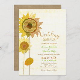 Invitación Boda de girasoles de color ruso