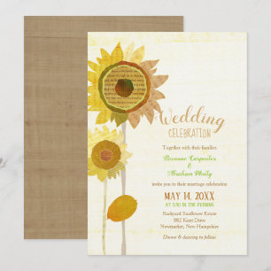 Invitación Boda de girasoles de color ruso
