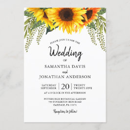 Invitación Boda de girasoles de otoño