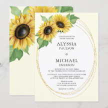 Boda de girasoles elegante y simple