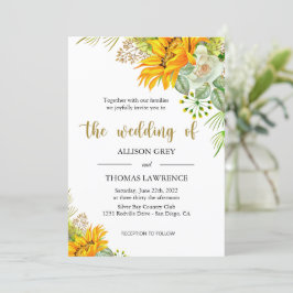 Invitación Boda de girasoles elegantes