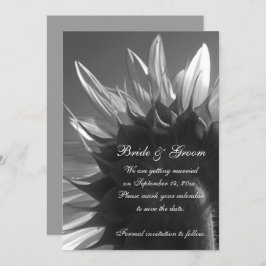 Invitación Boda de girasoles en el jardín salva la fecha