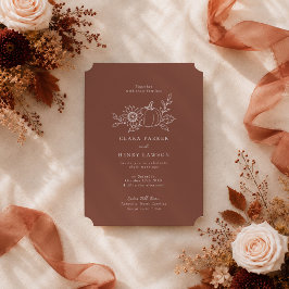 Invitación Boda de girasoles y calabazas de terracota al sol