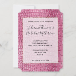 Invitación Boda de Glam Animal Girly Pink