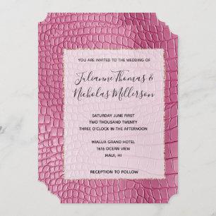 Invitación Boda de Glam Animal Girly Pink
