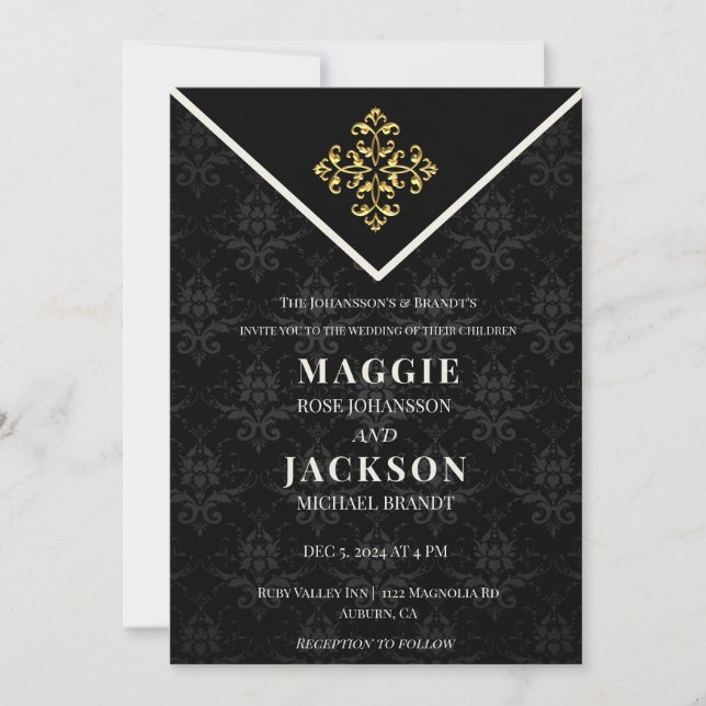 Invitación Boda de Glam por la noche (Anverso)