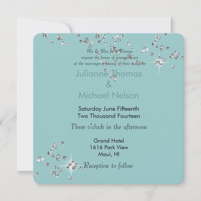 Invitación Boda de glamour (Anverso)