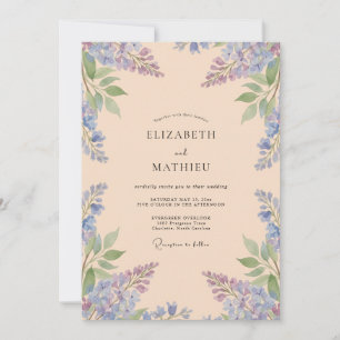 Invitación Boda de glicina albaricoque lila