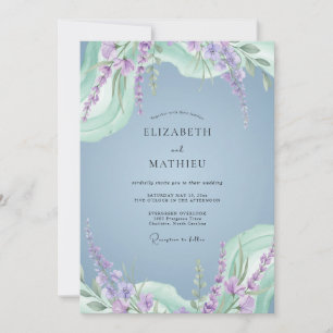 Invitación Boda de glicina de lirio de acero
