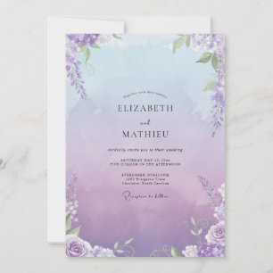 Invitación Boda de glicina lavanda pálida