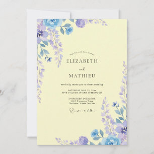 Invitación Boda de glicina lavanda pervinca