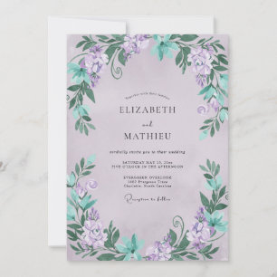 Invitación Boda de glicina y menta lila