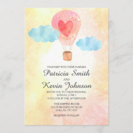 Invitación Boda de globo acuático de aire caliente
