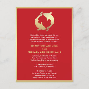 Invitación Boda de Golden Koi