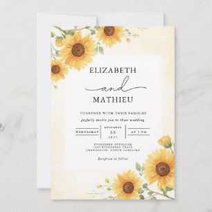 Invitación Boda de Golden Sunflower Arch Romance
