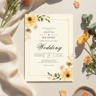 Invitación Boda de Golden Yellow Botanourish