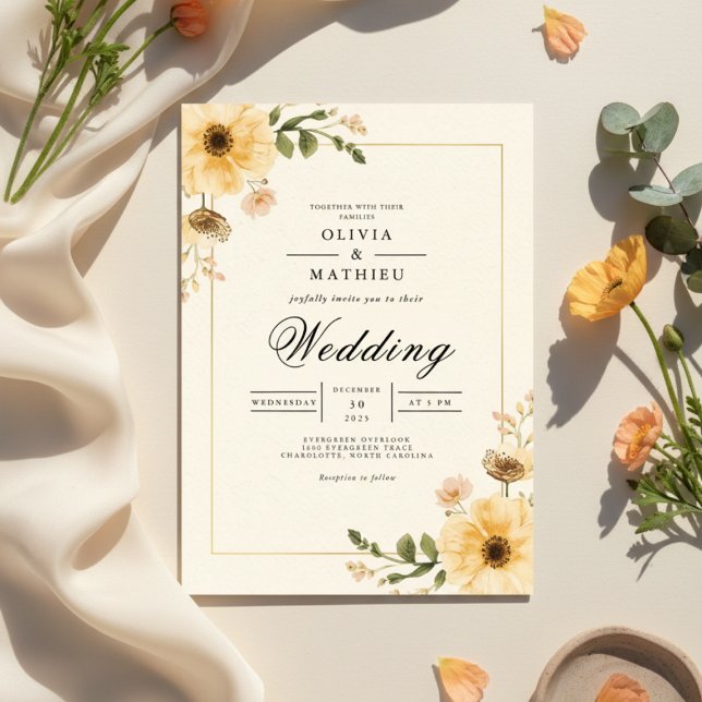 Invitación Boda de Golden Yellow Botanourish (Subido por el creador)