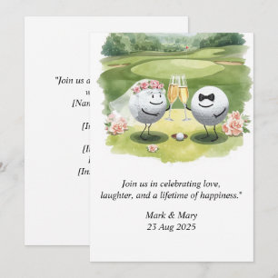 Invitación Boda de golf a la acuarela