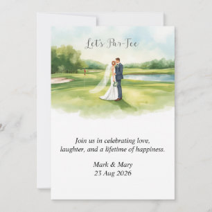 Invitación Boda de golf a la acuarela