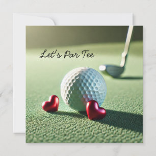 Invitación Boda de golf con bola de golf en putting green