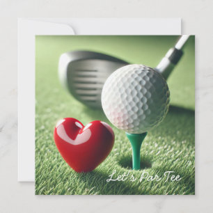 Invitación Boda de golf con bola de golf en putting green