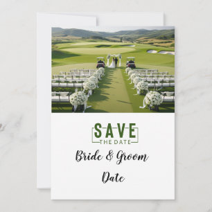 Invitación Boda de golf con novia y novio