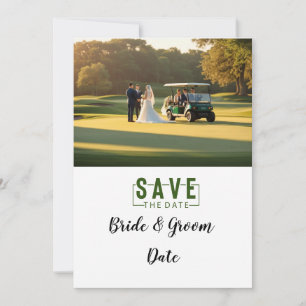 Invitación Boda de golf con novia y novio en la casa club