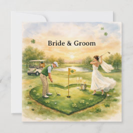 Invitación Boda de Golf Feliz de Amor tema del Día de San Pat